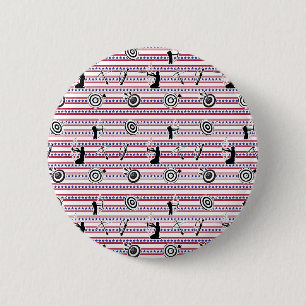 Badge Rond 5 Cm MOTIF de silhouette de tir à l'arc USA