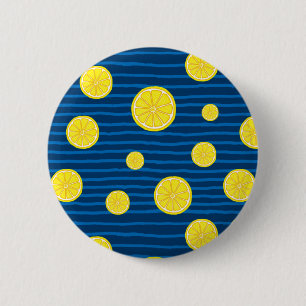 Badge Rond 5 Cm Motif de tranches de citron