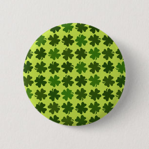 Badge Rond 5 Cm Motif de trèfle de quatre feuilles
