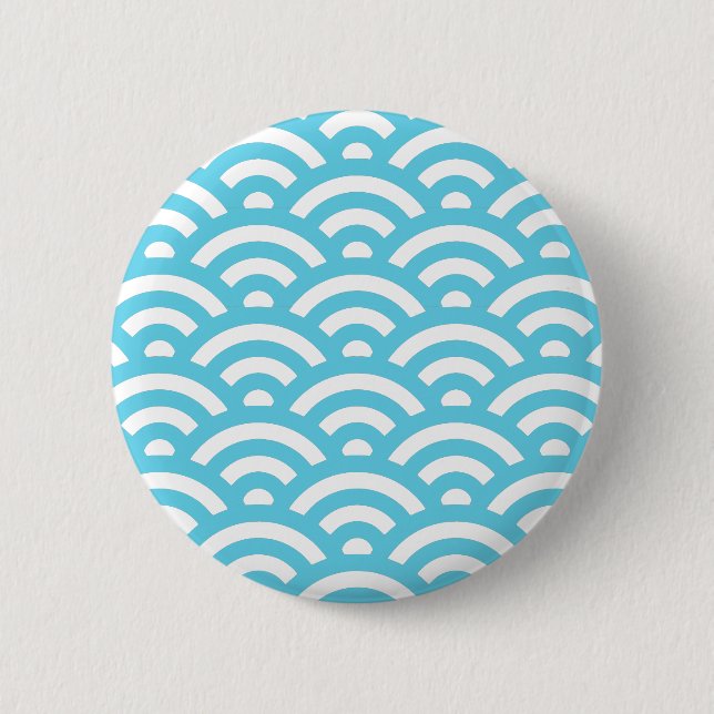 Badge Rond 5 Cm Motif de vague bleue (Devant)