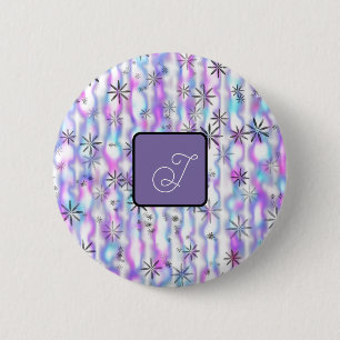 Badge Rond 5 Cm Motif de vagues en étoile éclatée personnalisé