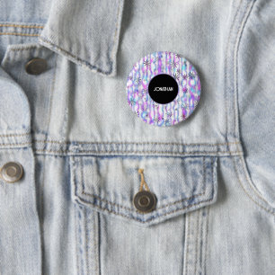 Badge Rond 5 Cm Motif de vagues en étoile éclatée personnalisé