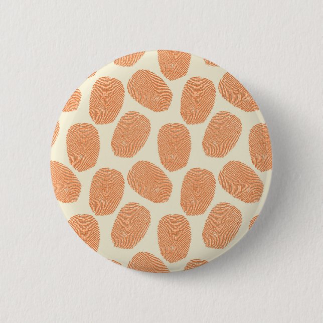 Badge Rond 5 Cm Motif d'empreinte numérique orange rétro (Devant)