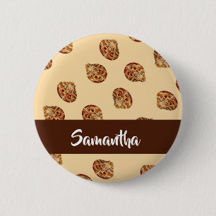 Badge Rond 5 Cm Motif des coquillages Brown