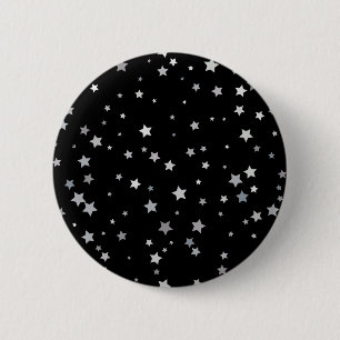 Badge Rond 5 Cm Motif des étoiles d'argent mignonnes Toute coule