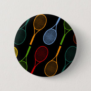 Badge Rond 5 Cm motif des raquettes de tennis colorées