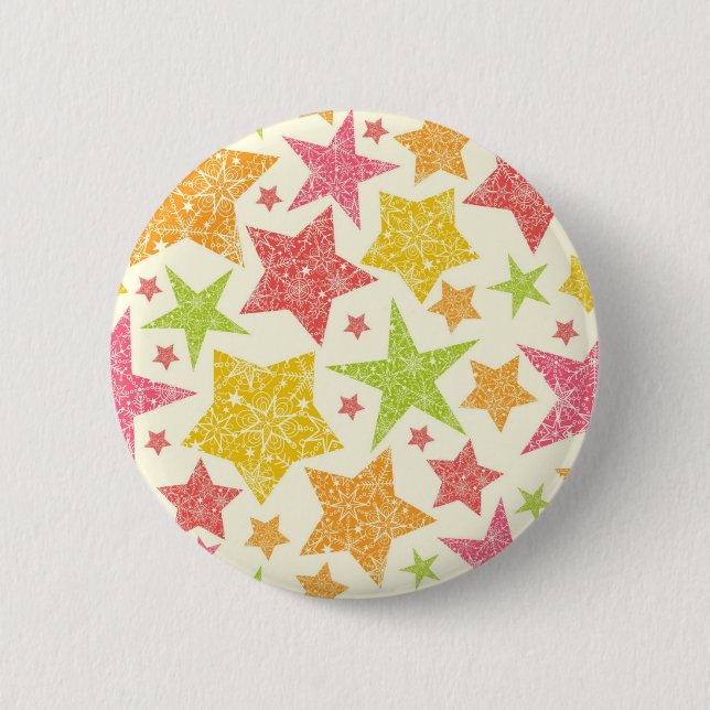 Badge Rond 5 Cm Motif d'étoiles (Devant)