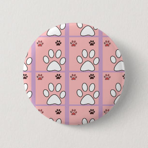 Badge Rond 5 Cm Motif Dog Paw