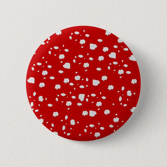Badge Rond 5 Cm motif dot avec champignon de tabouret rouge (Devant)