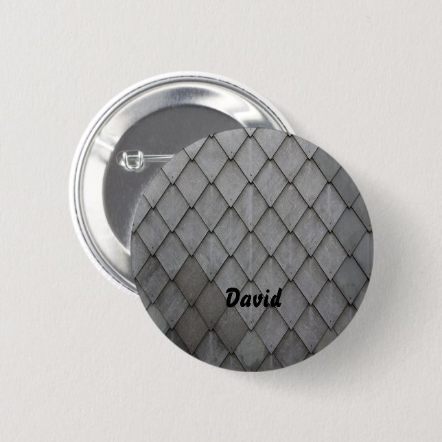 Badge Rond 5 Cm Motif en ardoise grise (Devant & derrière)