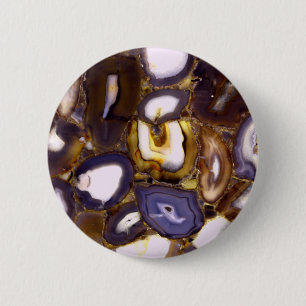 Badge Rond 5 Cm Motif en pierre blanche Brown violet