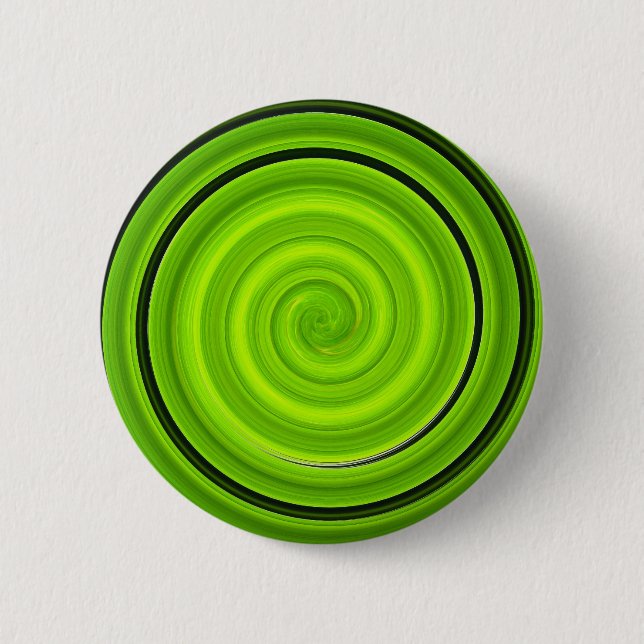 Badge Rond 5 Cm Motif en spirale noir vert (Devant)