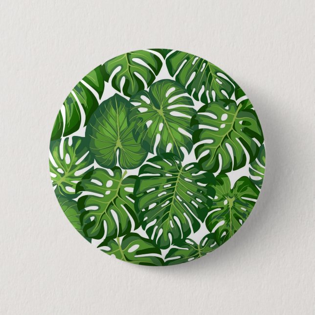 Badge Rond 5 Cm motif feuille (Devant)