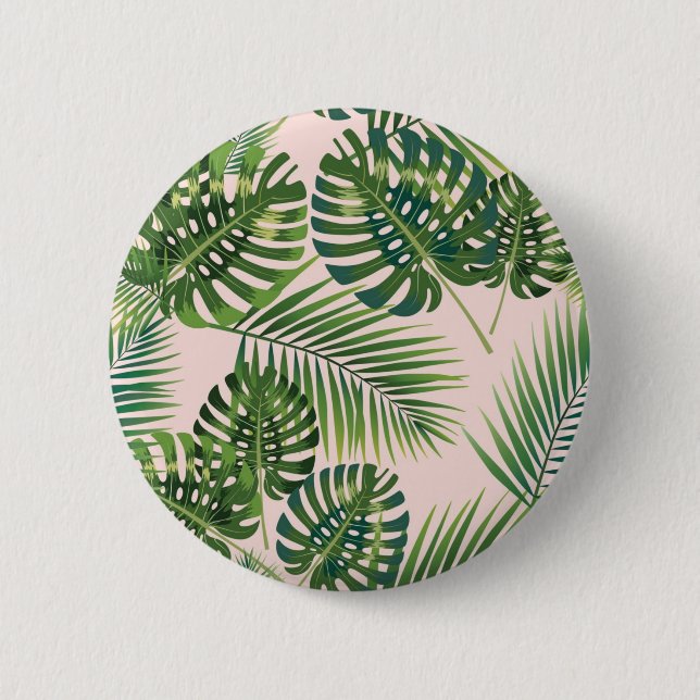 Badge Rond 5 Cm motif feuille (Devant)