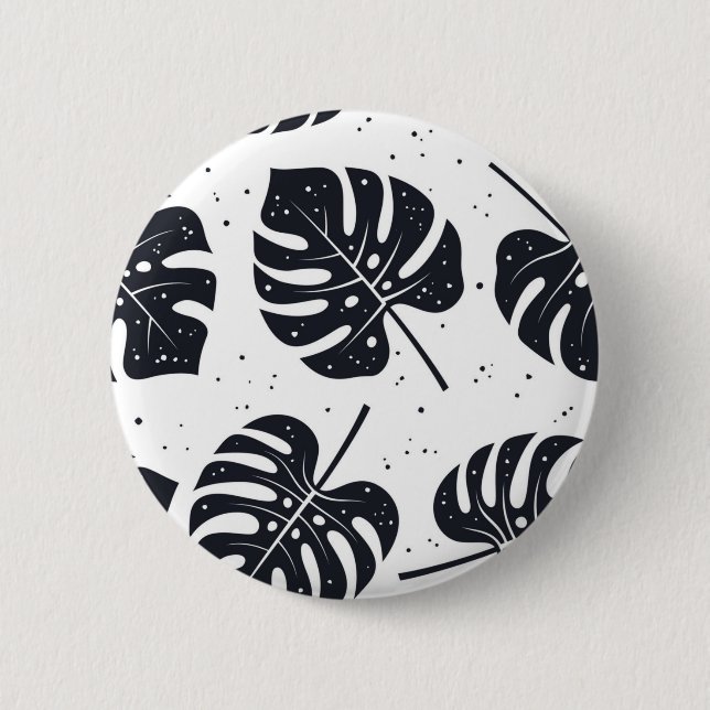 Badge Rond 5 Cm motif feuille (Devant)