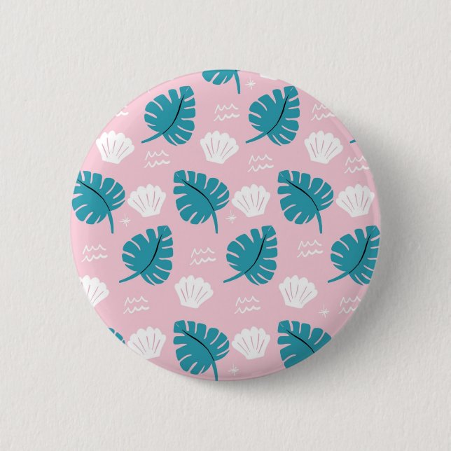 Badge Rond 5 Cm motif feuille (Devant)