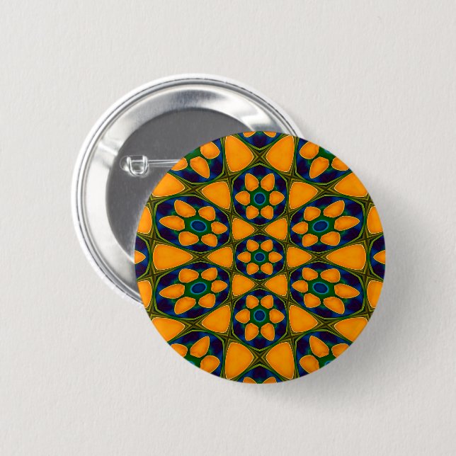 Badge Rond 5 Cm Motif Fleurs Abstraites uniques (Devant & derrière)