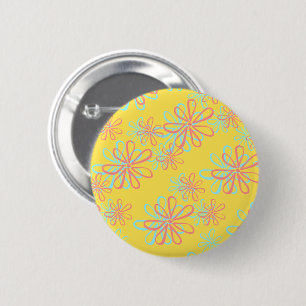 Badge Rond 5 Cm Motif floral coloré