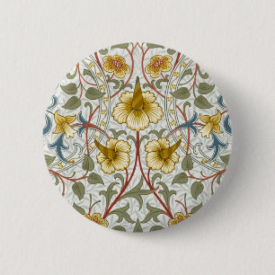 Badge Rond 5 Cm Motif floral de jonquille de William Morris