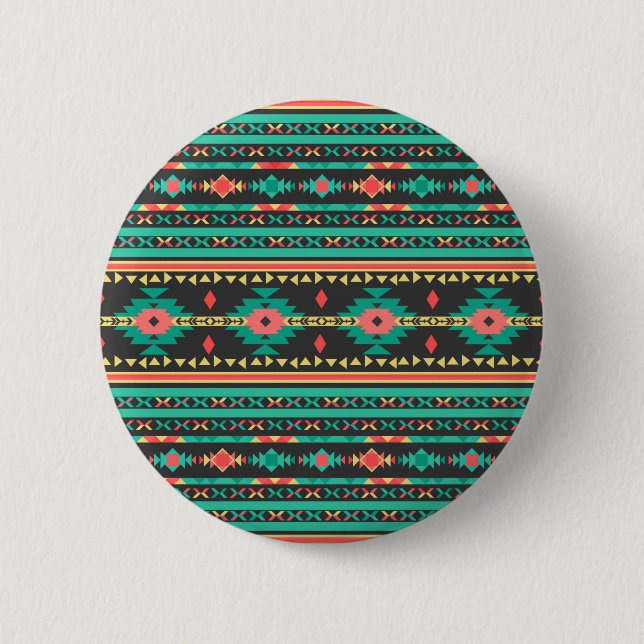 Badge Rond 5 Cm Motif géométrique ethnique tribal cool (Devant)