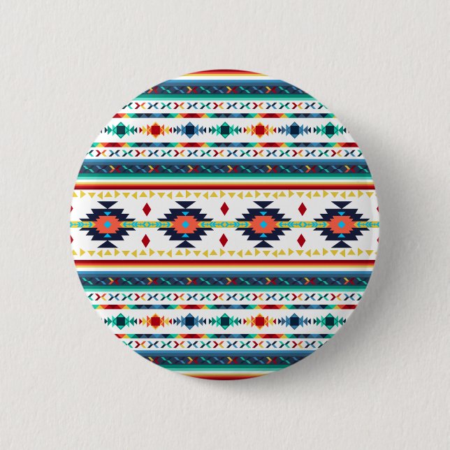 Badge Rond 5 Cm motif géométrique ethnique tribal tendance (Devant)