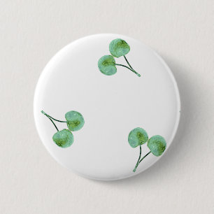 Badge Rond 5 Cm Motif Green Cherry