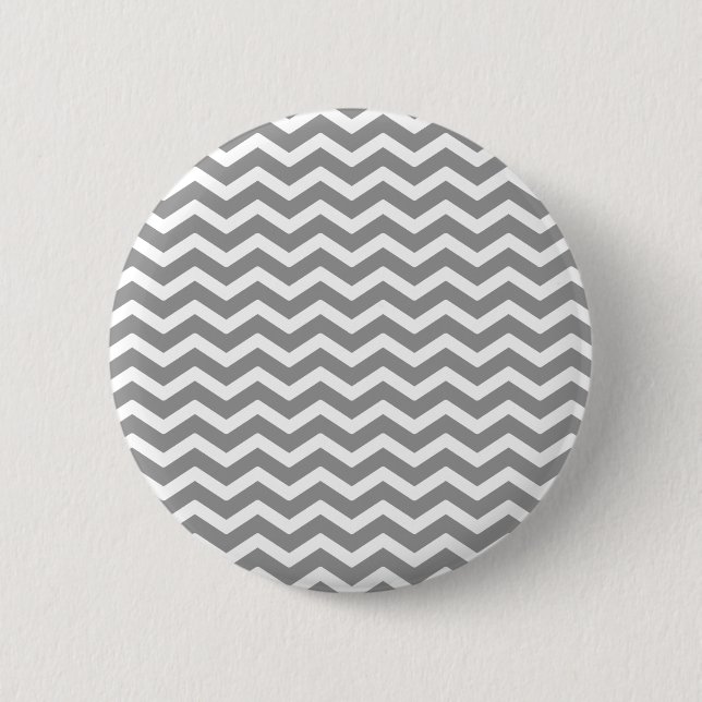 Badge Rond 5 Cm Motif gris blanc Chevron (Devant)