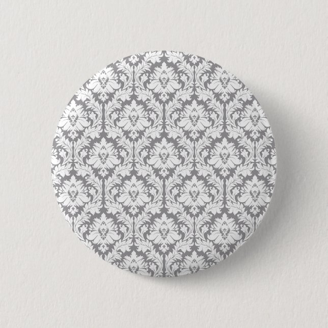 Badge Rond 5 Cm Motif gris de damassé de caillou (Devant)