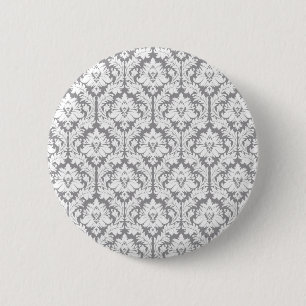 Badge Rond 5 Cm Motif gris de damassé de caillou