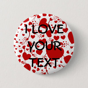 Badge Rond 5 Cm MOTIF HEART ART 5 + votre texte