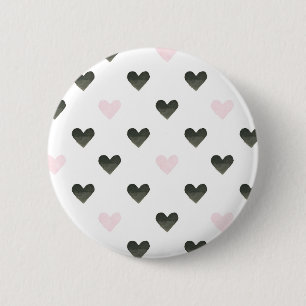 Badge Rond 5 Cm Motif I de puissance de fille des coeurs