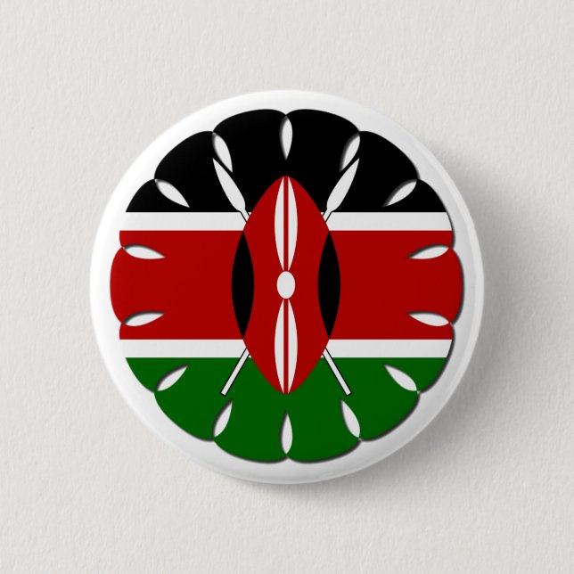 Badge Rond 5 Cm Motif kenyan rond : un symbole national (Devant)