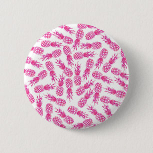Badge Rond 5 Cm Motif mignon fuchsia girly moderne d'ananas