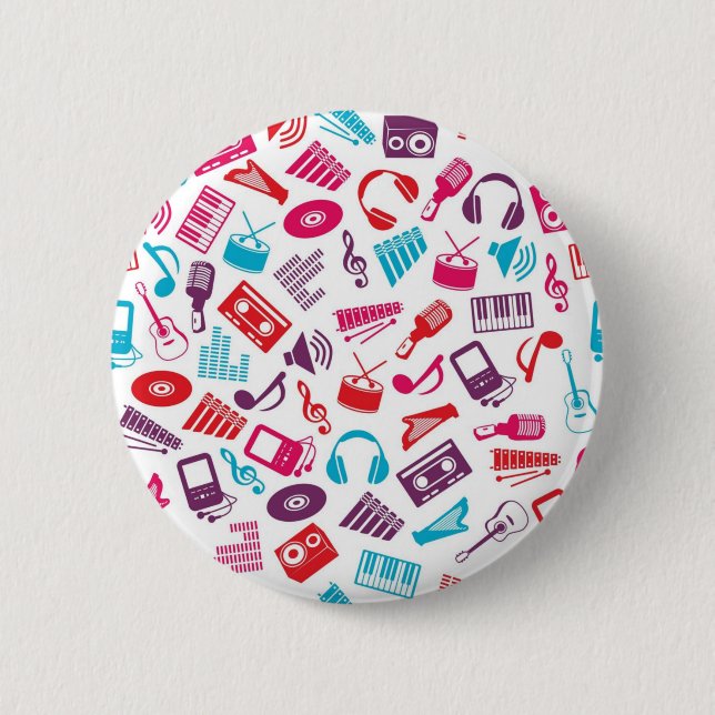 Badge Rond 5 Cm Motif musical (Devant)