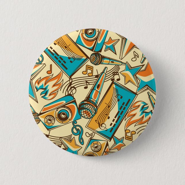 Badge Rond 5 Cm Motif musical (Devant)