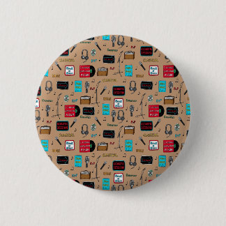 Badge Rond 5 Cm Motif musical, Séance acoustique, Rock n Roll, Ind