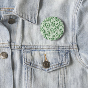 Badge Rond 5 Cm Motif Naturel Élégant Sauge & Feuille d'Olivier