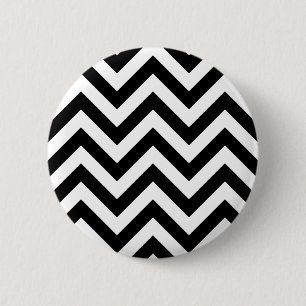 Badge Rond 5 Cm Motif noir et blanc de chevrons de zigzag
