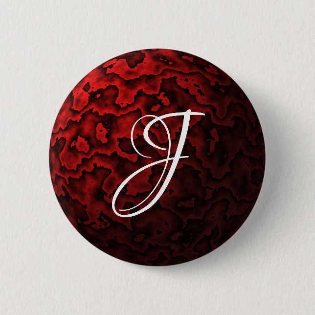 Badge Rond 5 Cm Motif noir et rouge foncé (Devant)