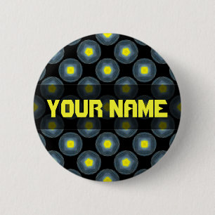 Badge Rond 5 Cm motif noir jaune