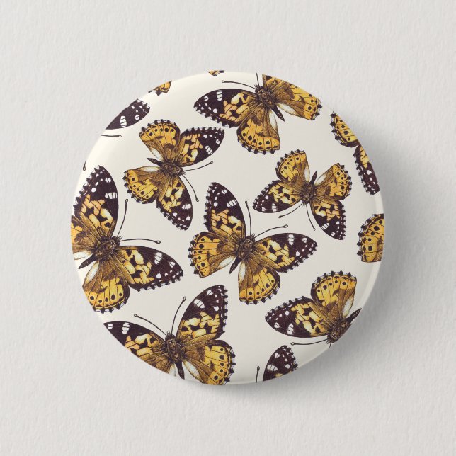 Badge Rond 5 Cm Motif papillon de femme peinte (Devant)