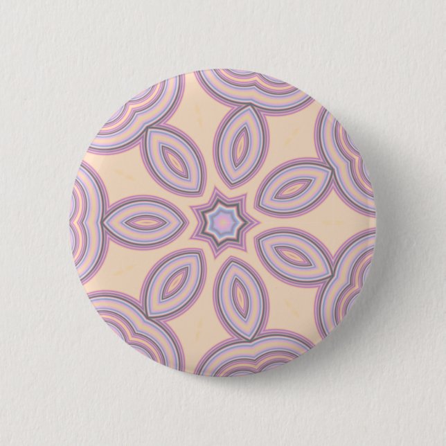Badge Rond 5 Cm Motif Pastel Pink & Purple Kaleidoscope (Devant)