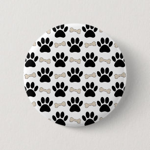 Badge Rond 5 Cm Motif Pâtes Et Os