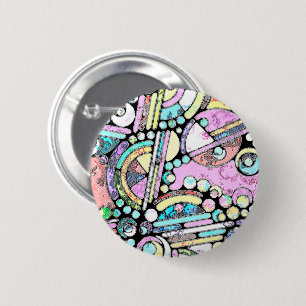 Badge Rond 5 Cm Motif Peint À La Main Et Numériquement Art 17