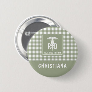 Badge Rond 5 Cm Motif personnalisé de diététiste enregistré RD