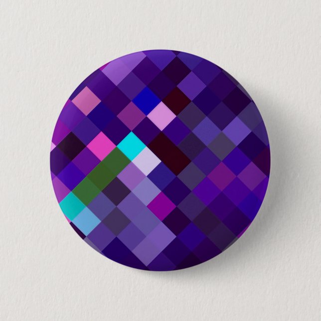 Badge Rond 5 Cm Motif Pixelé - Violet (Devant)