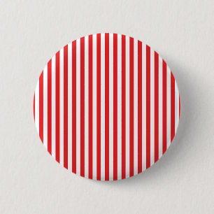 Badge Rond 5 Cm Motif rayures verticales rouges et blanches classi