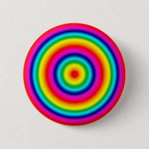Badge Rond 5 Cm Motif rond psychédélique d'arc-en-ciel