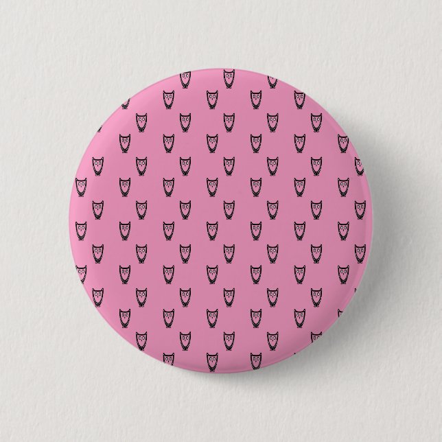 Badge Rond 5 Cm Motif rose-clair de hibou (Devant)
