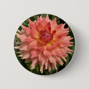 Badge Rond 5 Cm Motif rose-clair de pétales de dahlia
